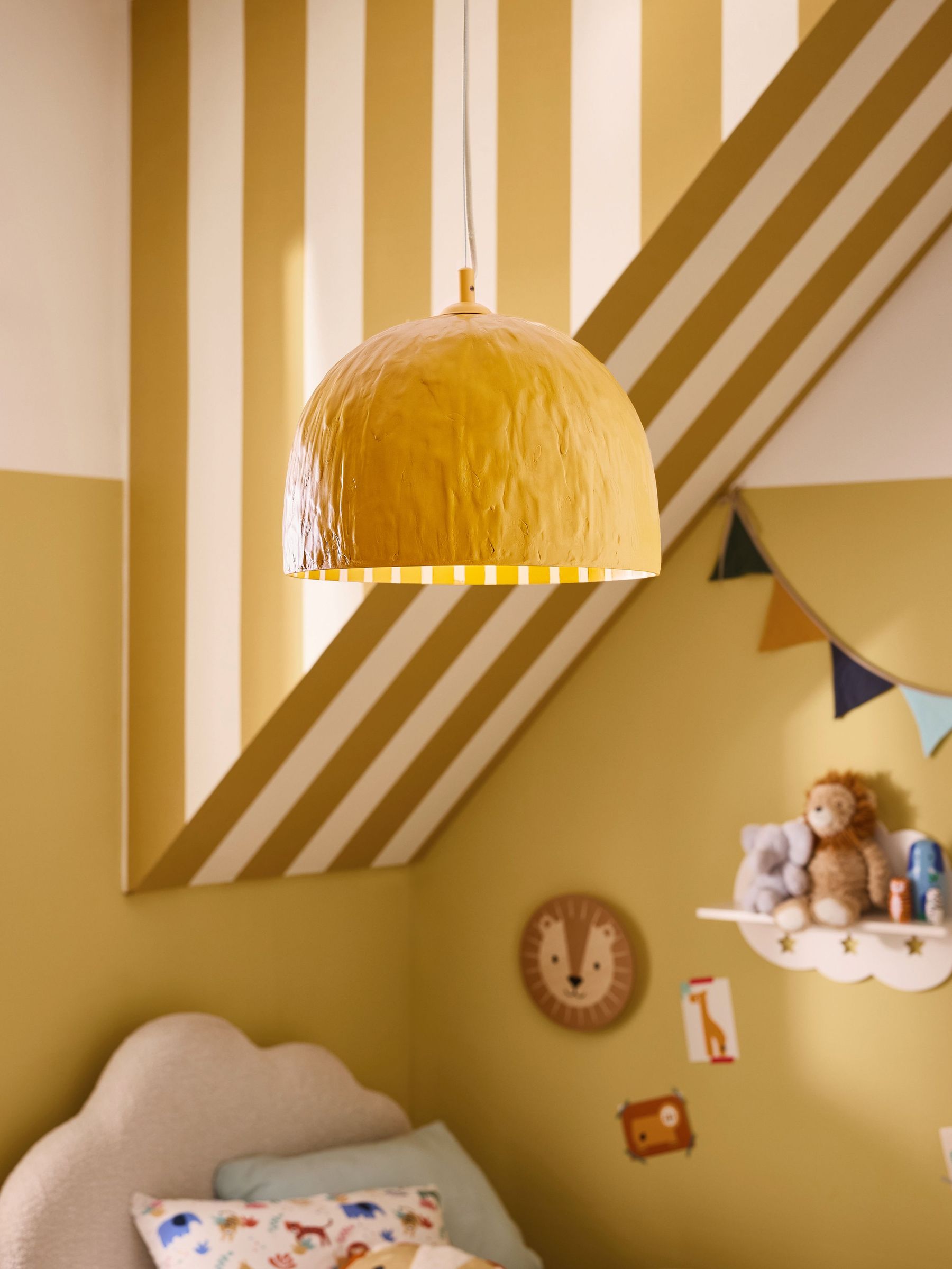 Ochre Yellow Asta Stripe Pendant Light (E70797) | £85