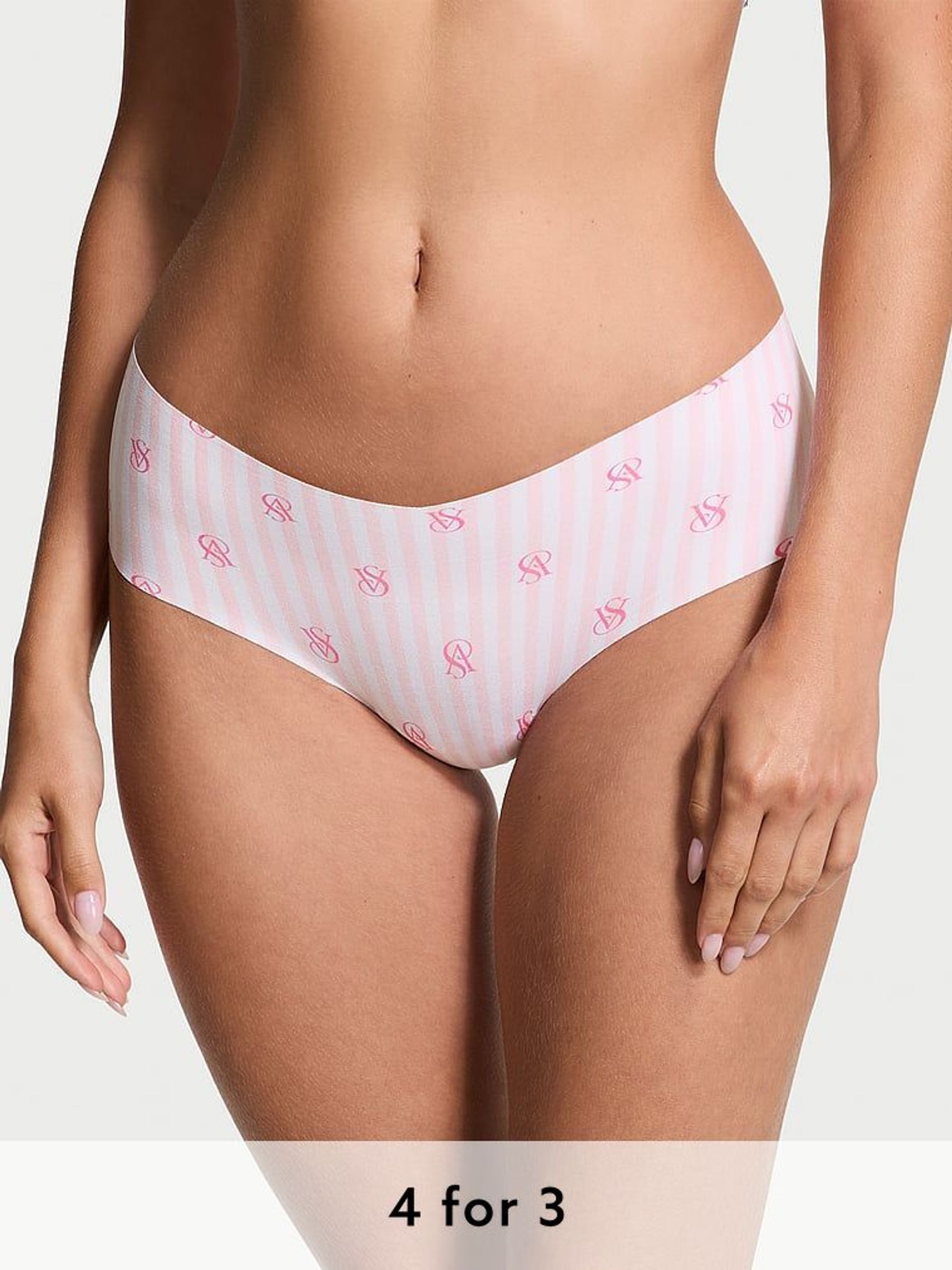 Pretty Blossom Pink Stripe Cheeky Knickers (E71628) | £9