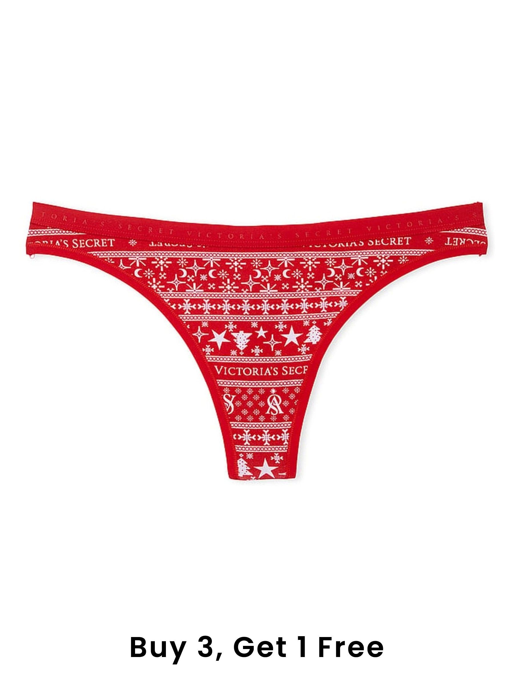 Red Fairisle Thong Knickers (E71643) | £9