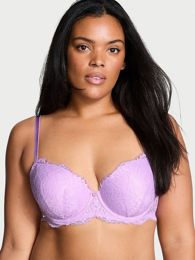 Lilac Purple Lightly Lined Full Cup Lace Bra (E71987) | £49