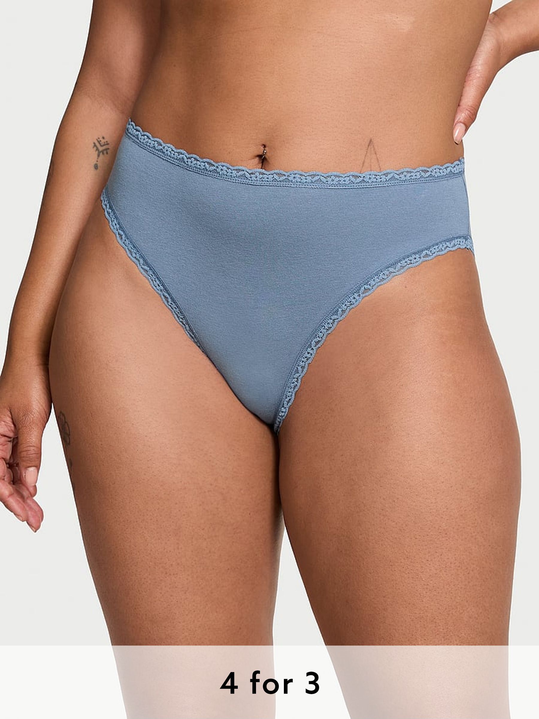 Faded Denim Blue Brief Knickers (E71991) | £9