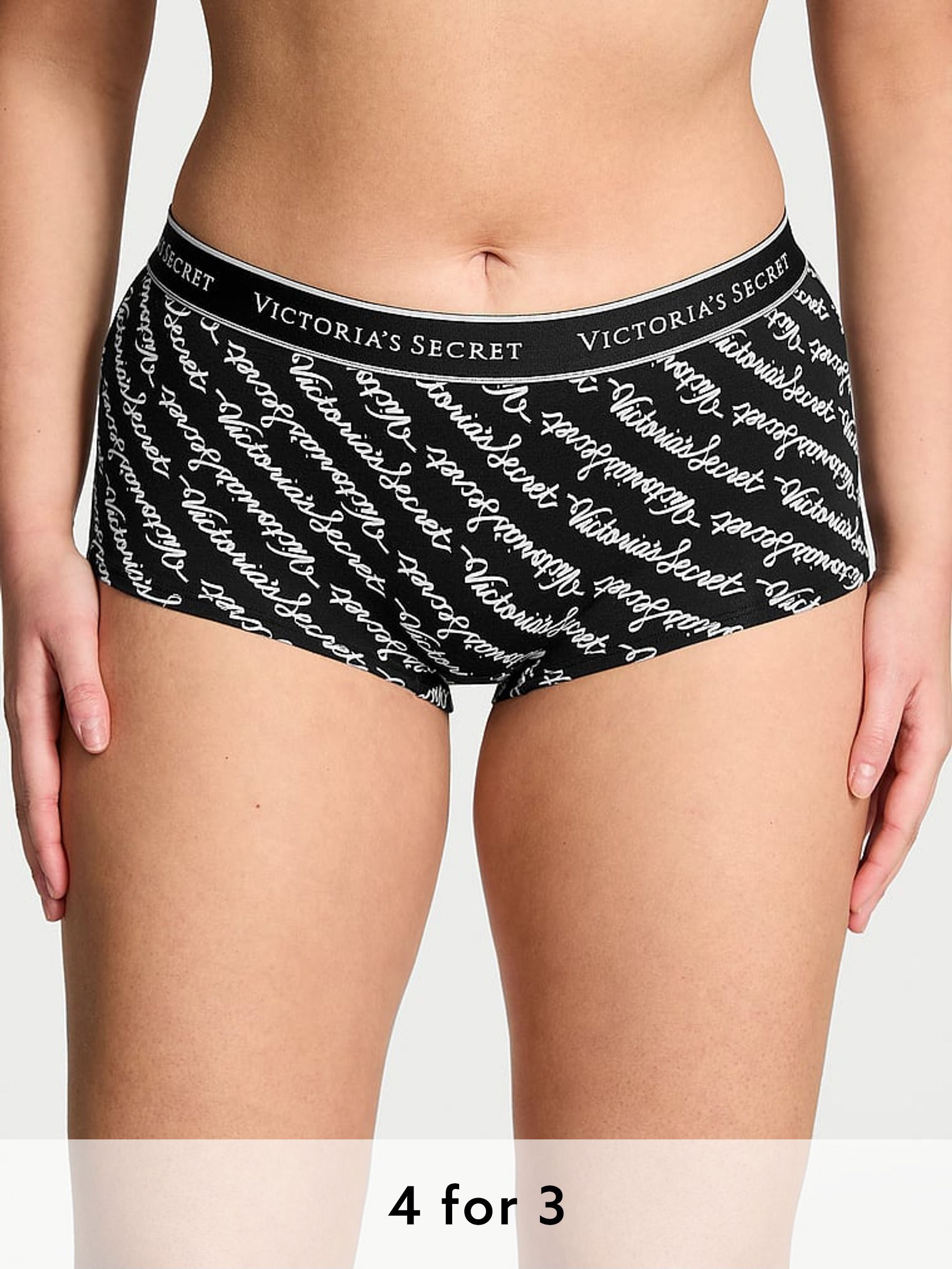 Vs Script Black Short Knickers (E71994) | £9