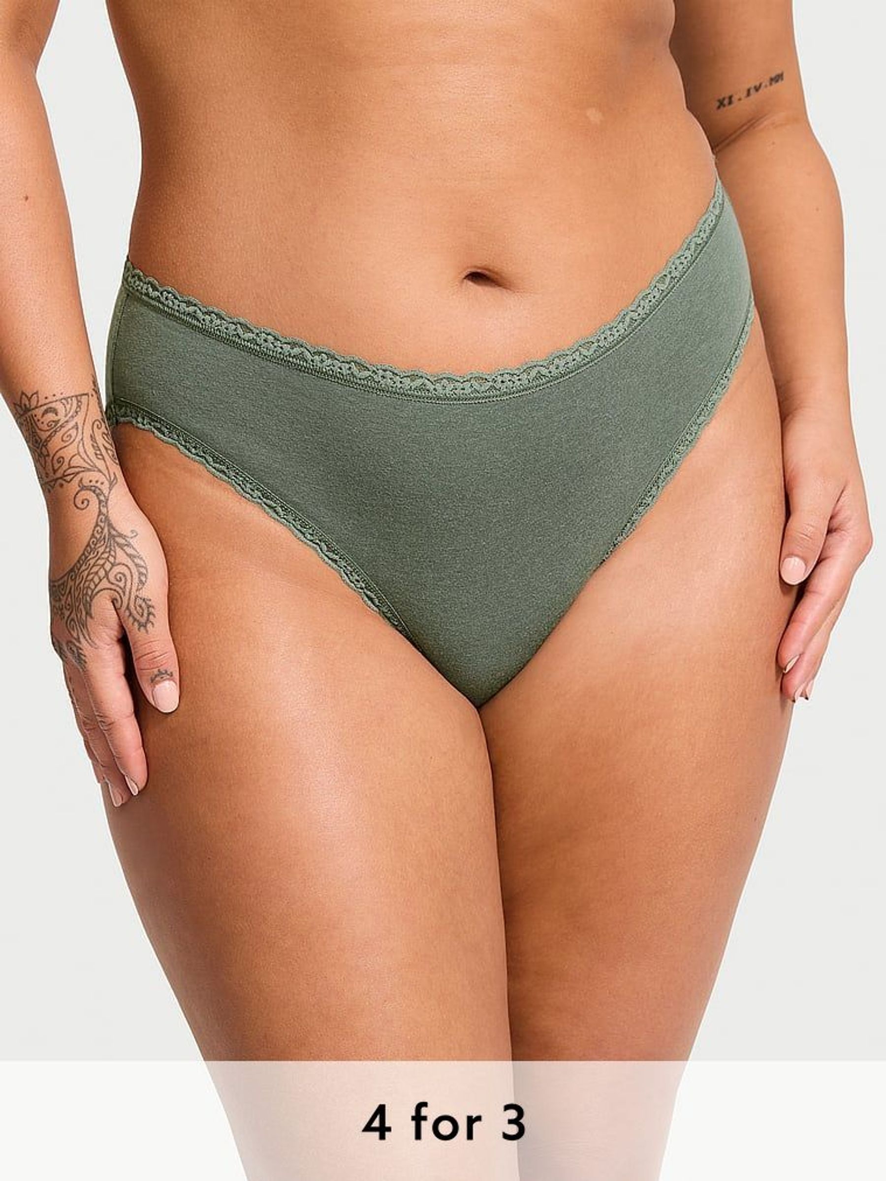 Faded Sage Green Brief Knickers (E72020) | £9