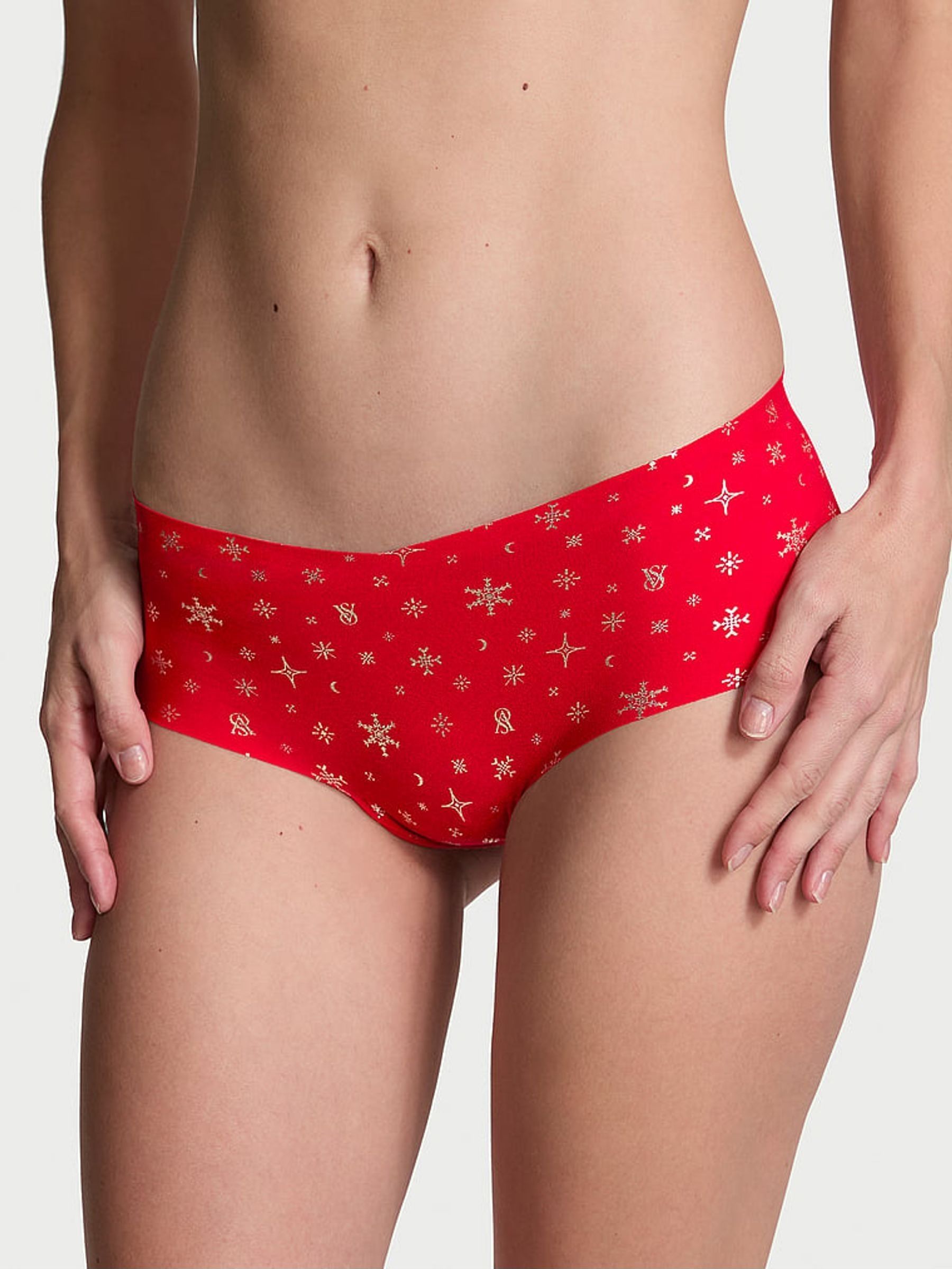 Lipstick Red Snowflakes Cheeky Knickers (E72021) | £9