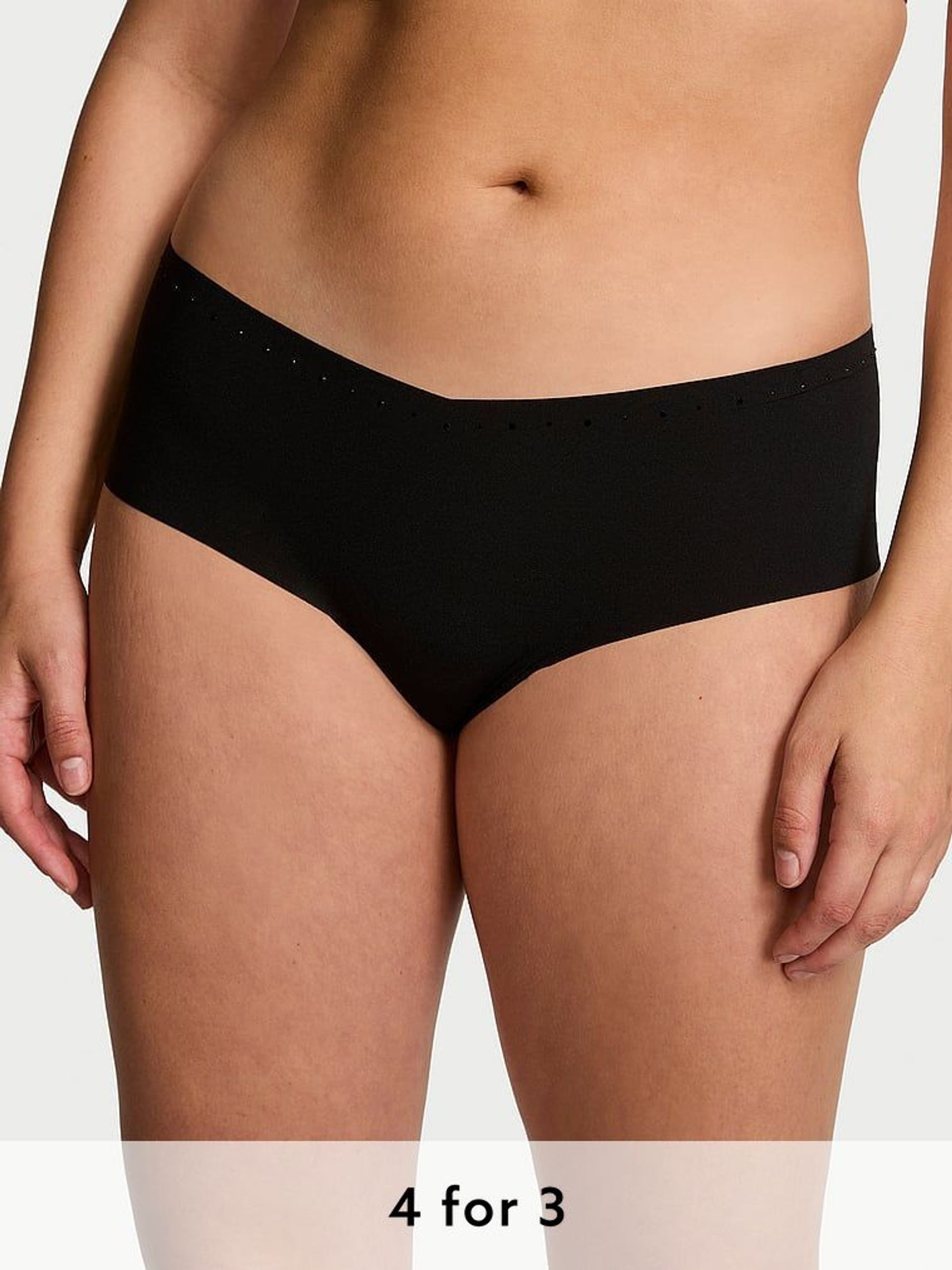 Black Cheeky Shine Trim Knickers (E73897) | £9