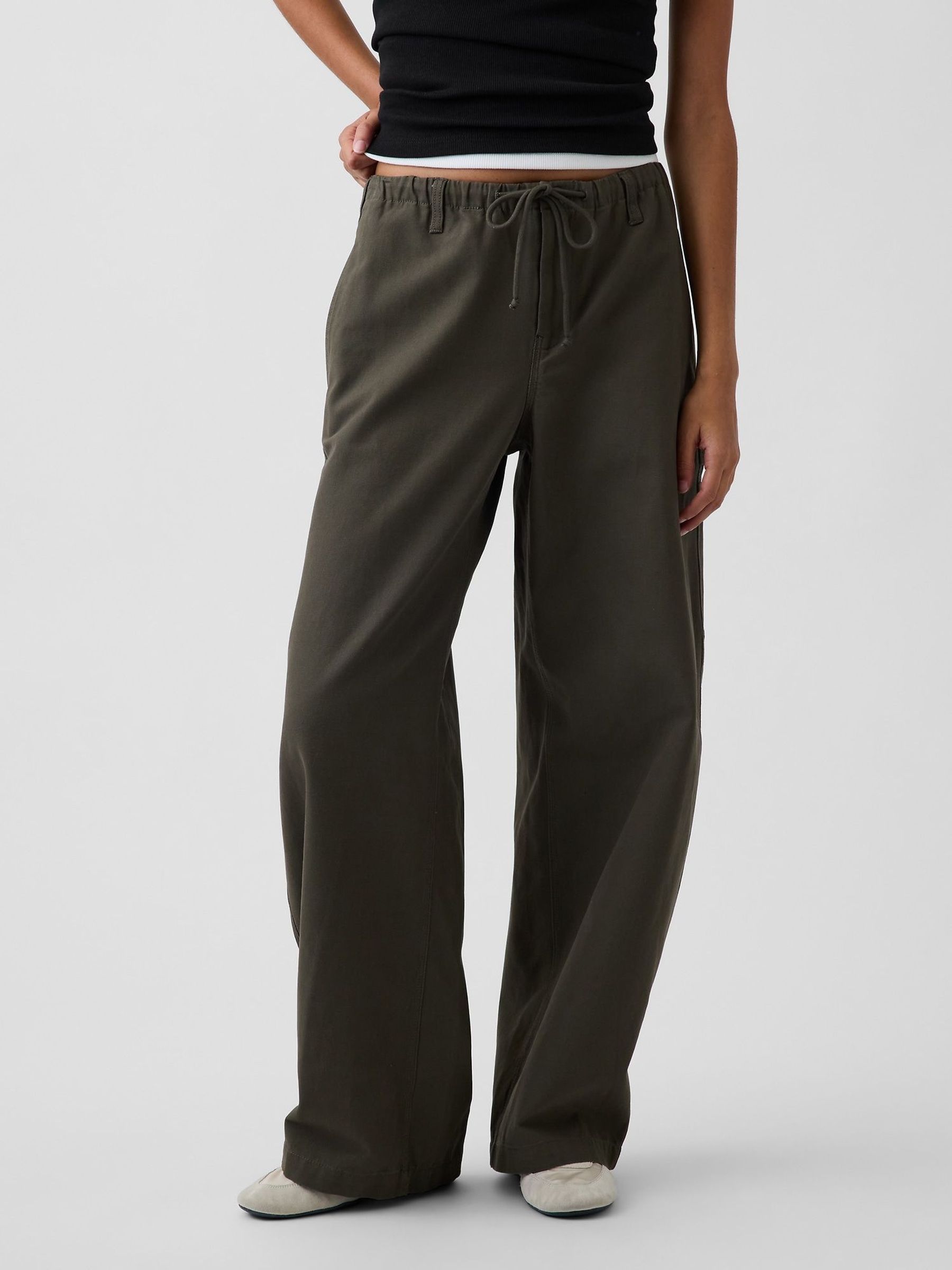 Olive Green - Easy Barrel Cargo Trousers