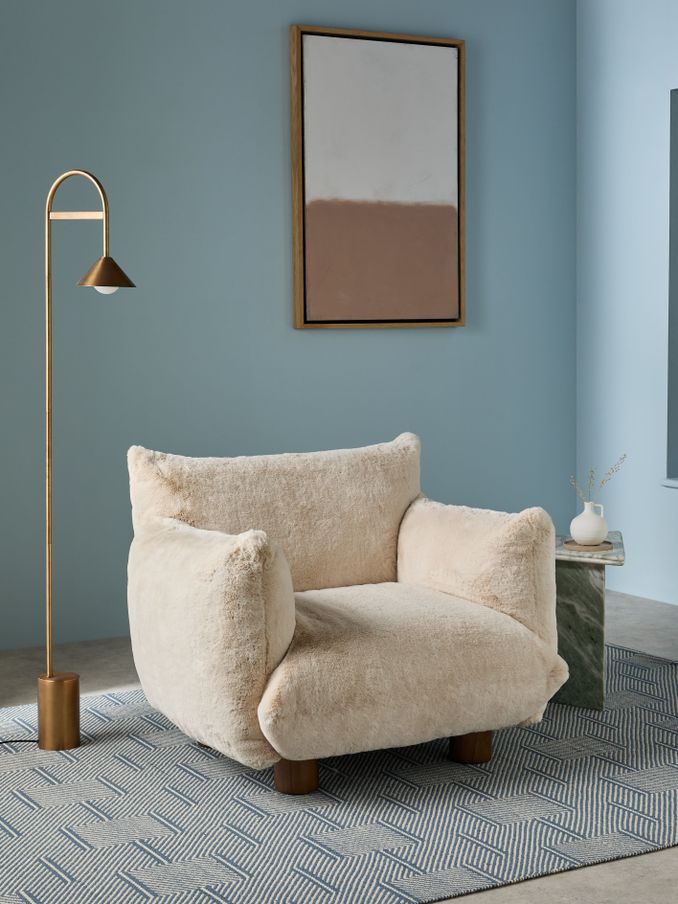 Jude Accent Chair in Taupe Brown Arctic Fur (E75750) | £625