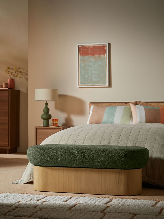 Novara Storage Ottoman Bench in Forest Green Pax Boucle (E75773) | £275