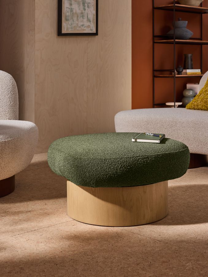 Novara Storage Footstool in Forest Green Pax Boucle (E75776) | £199