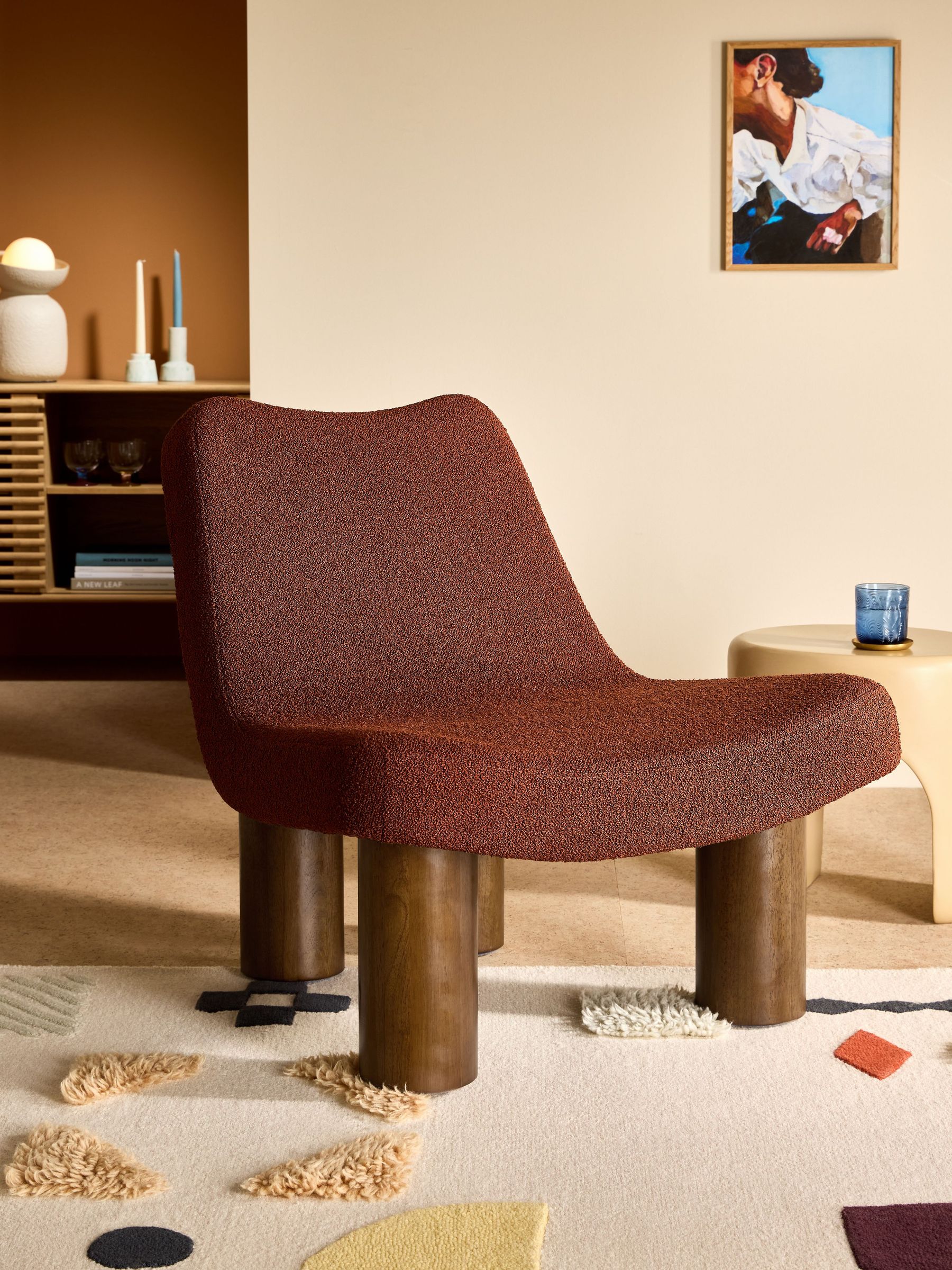 Wray Accent Chair in Rust Orange Pax Boucle (E75778) | £399