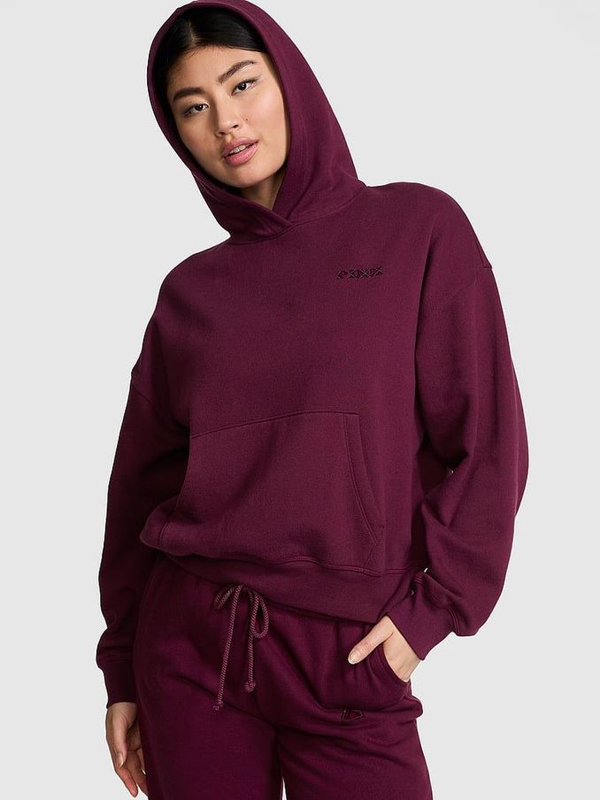 Purple Rose Oversized Pullover Hoodie (E77098) | £18
