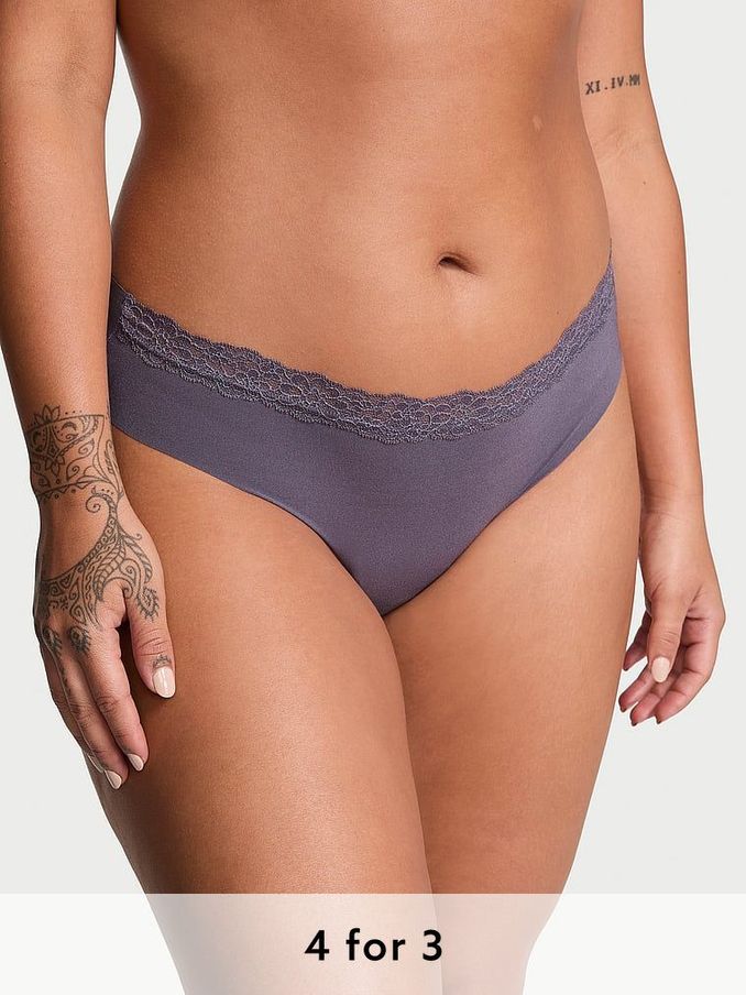 Tornado Grey Lace Waist Thong Knickers (E77100) | £9