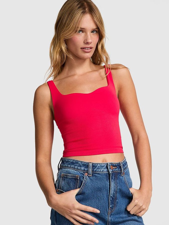 Red Pepper Longline Sports Bra Tank Top (E77113) | £29