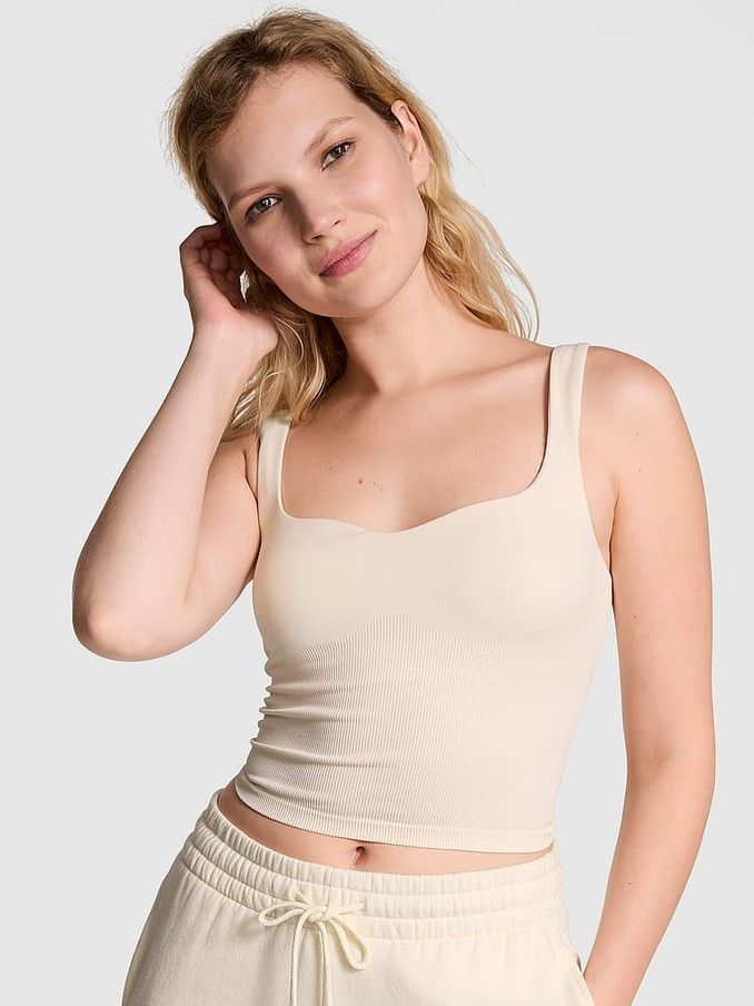 White Shell Longline Sports Bra Tank Top (E77116) | £29