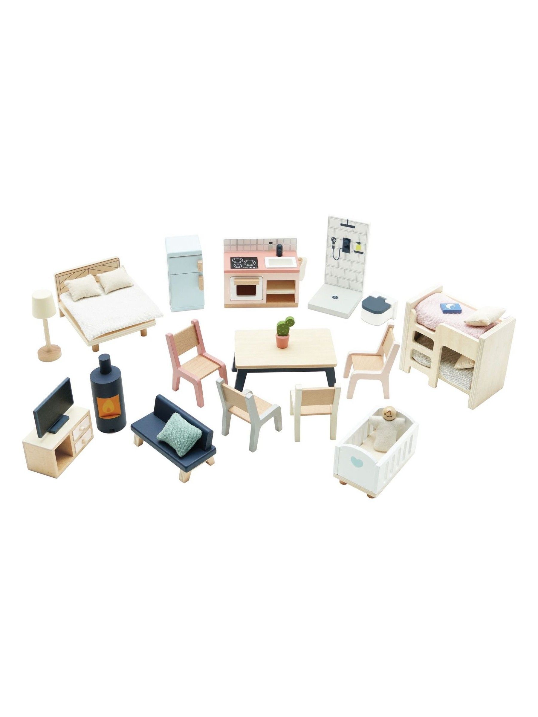 No Colour Complete Dolls House Furniture Set (E78147) | £55