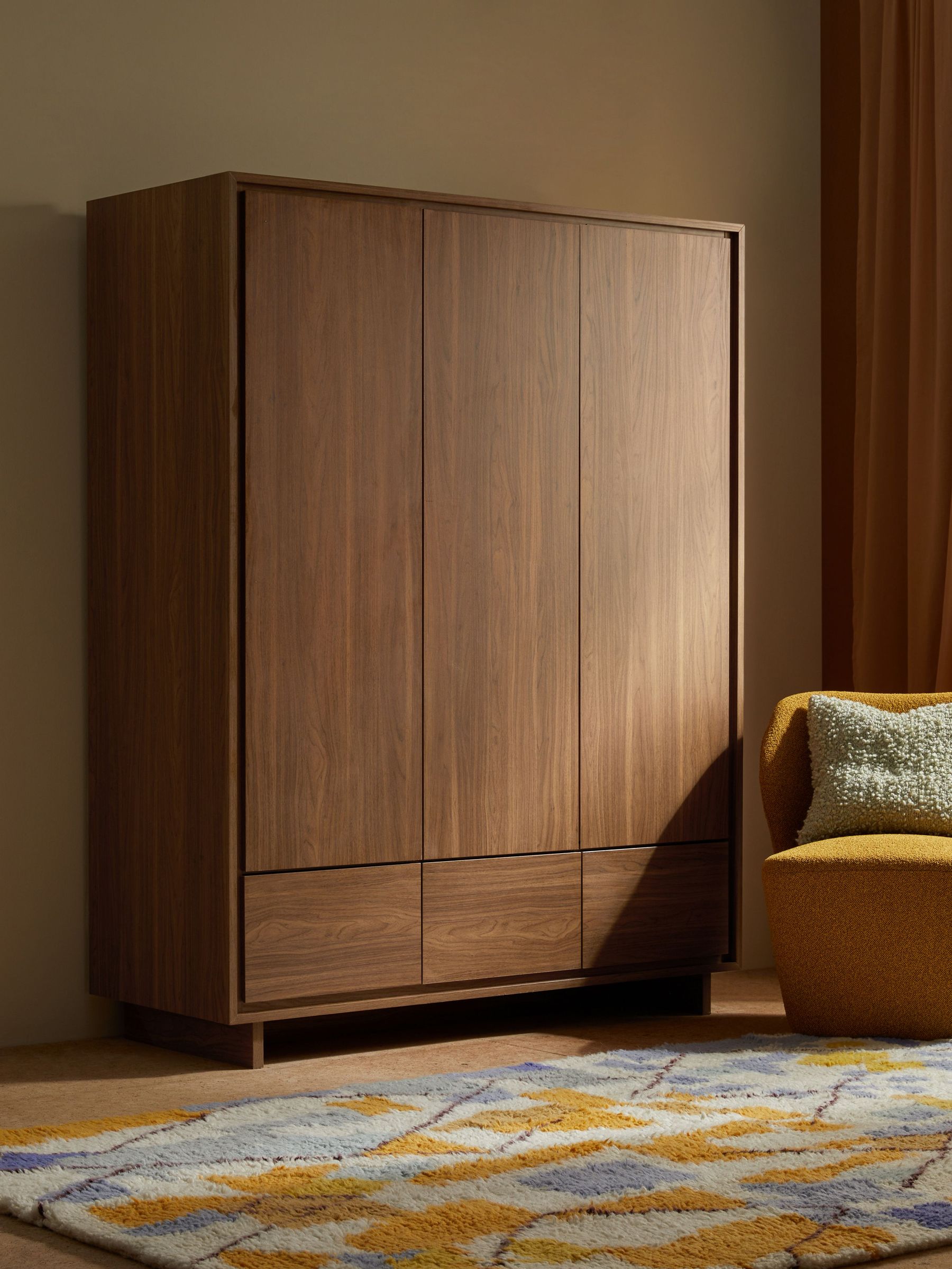 Kaci Triple Wardrobe in Dark Brown (E78976) | £899