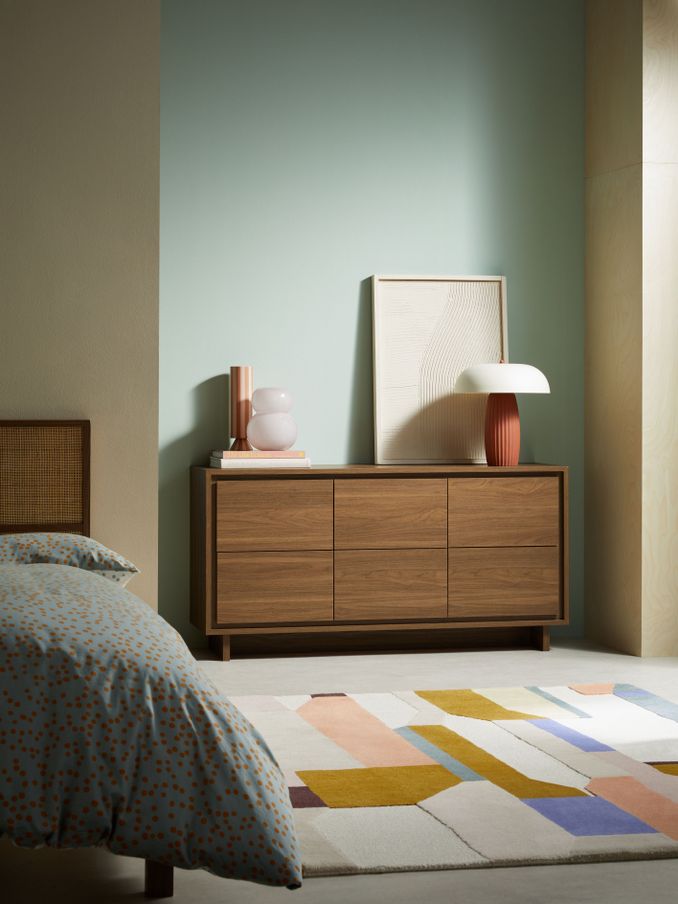 Kaci Wide Chest of Drawers in Dark Brown (E78977) | £499