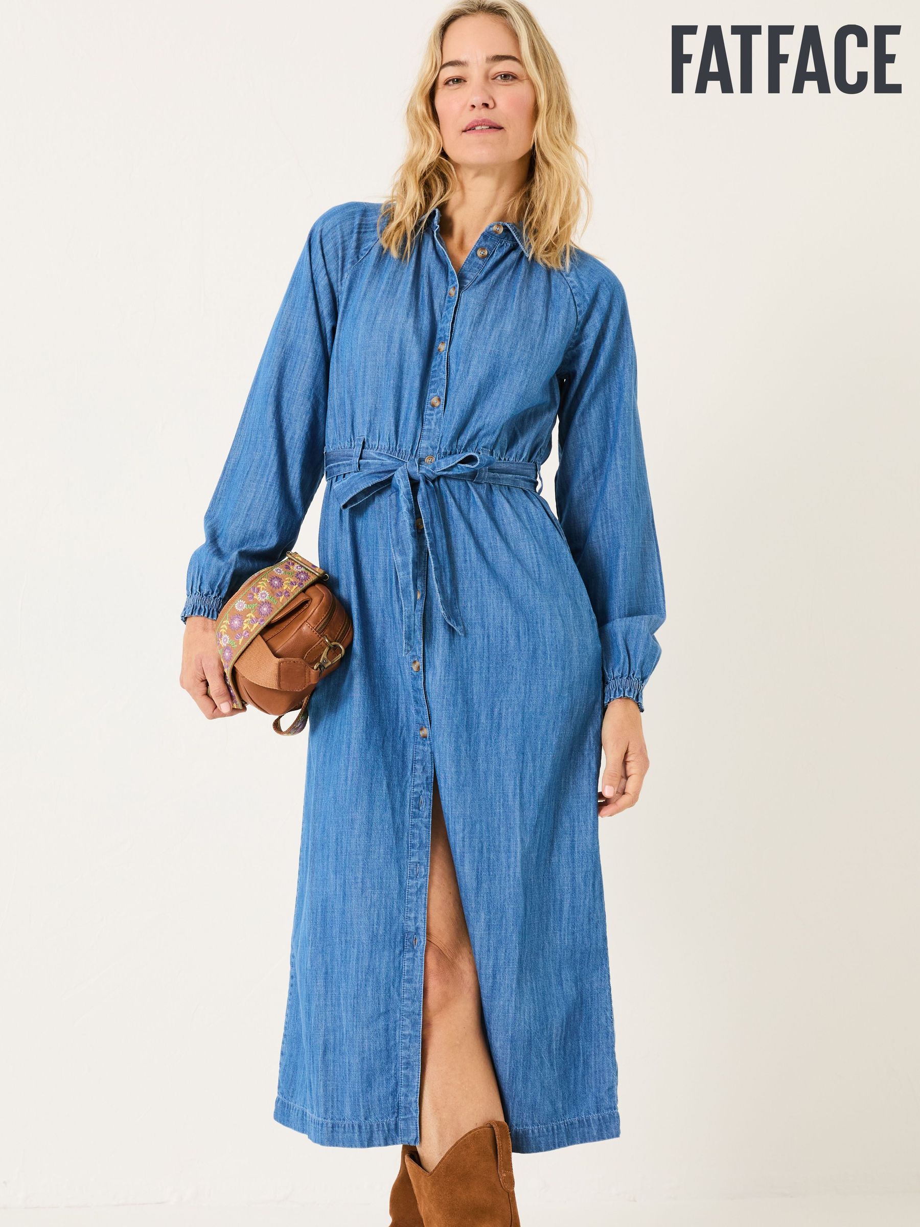 Blue Denim Abi Denim 100% Cotton Midi Dress (E79192) | £40