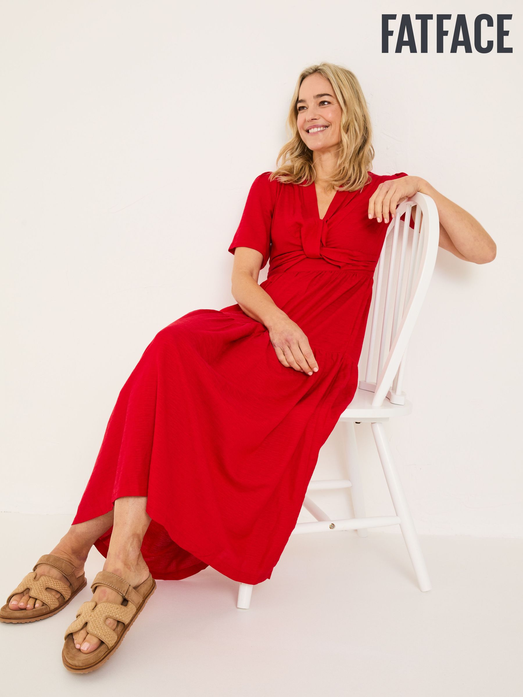 Bright Red Gigi Midi Dress (E79199) | £42