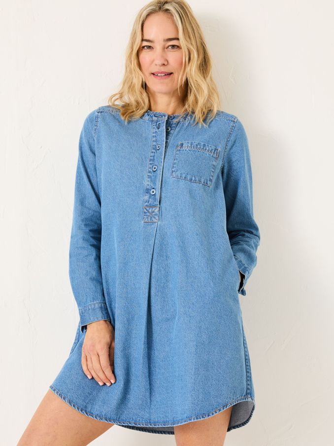Blue Denim Aida 100% Cotton Cord Tunic Dress (E79205) | £38