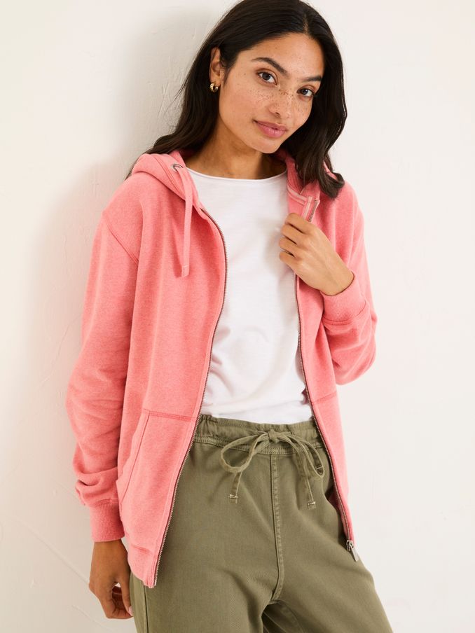 Amy Blush Pink Zip Through Hoodie (E79244) | £48