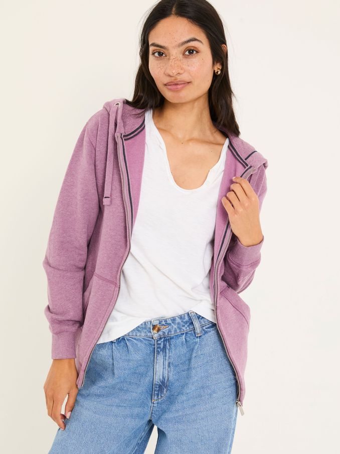 Amy Purple Marl Zip Through Hoodie (E79245) | £48