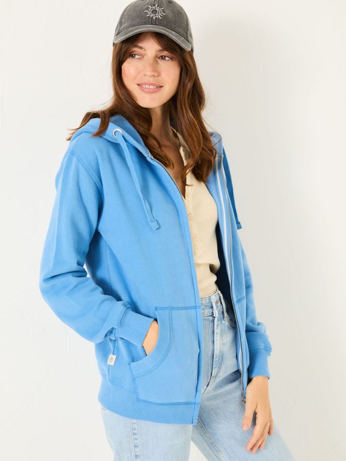 Amy Bright Blue Zip Through Hoodie (E79246) | £48