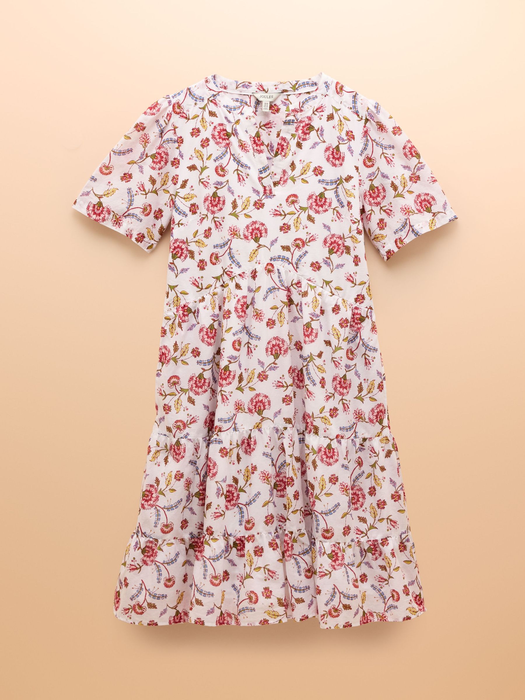 Ariella Provence Floral Cotton Tiered Dress