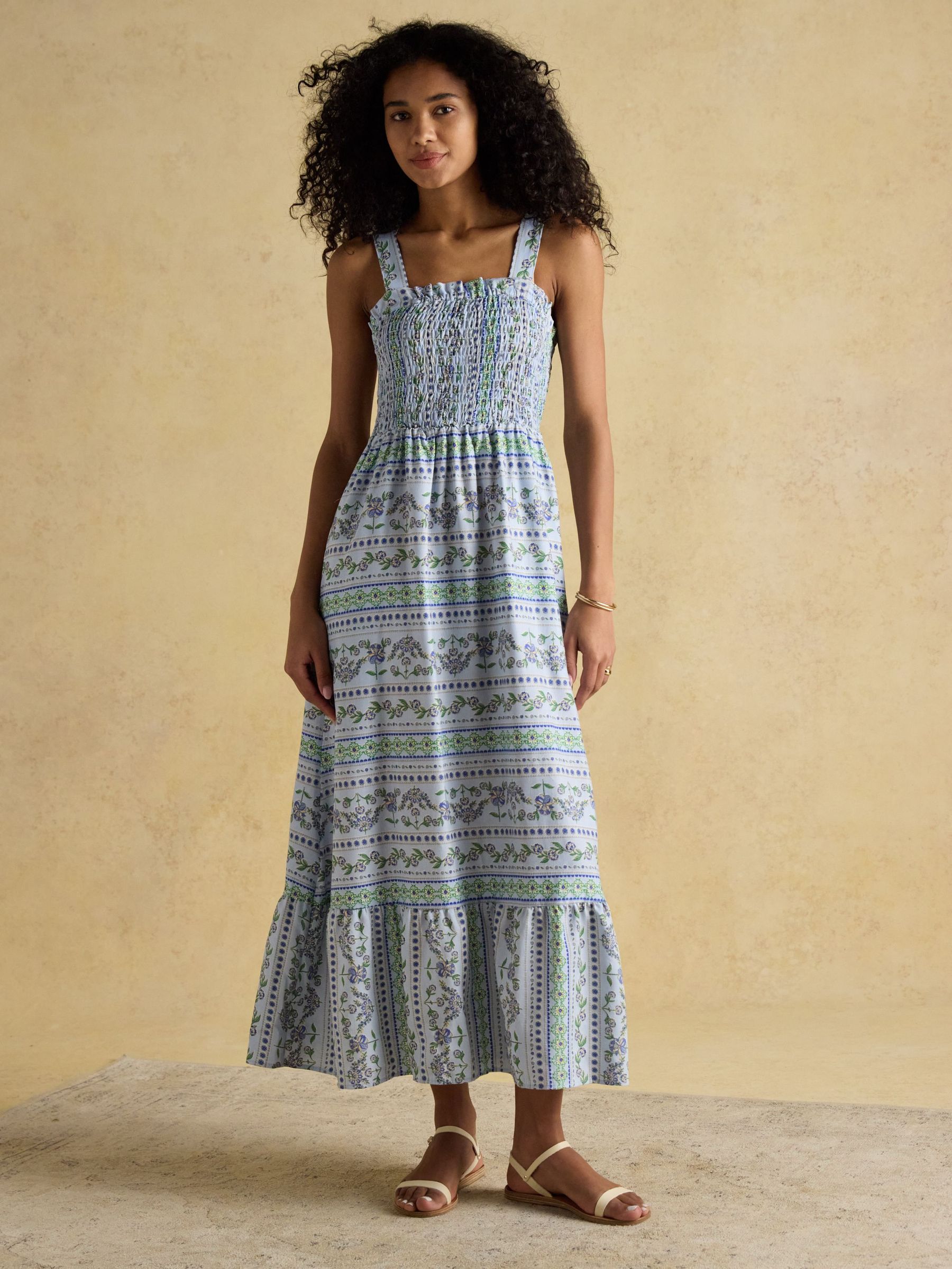 Mabel Blue Smocked Sundress (E80097) | £65
