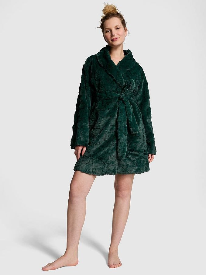 Deep Forest Green Cosy Long Sleeve Dressing Gown (E80845) | £55