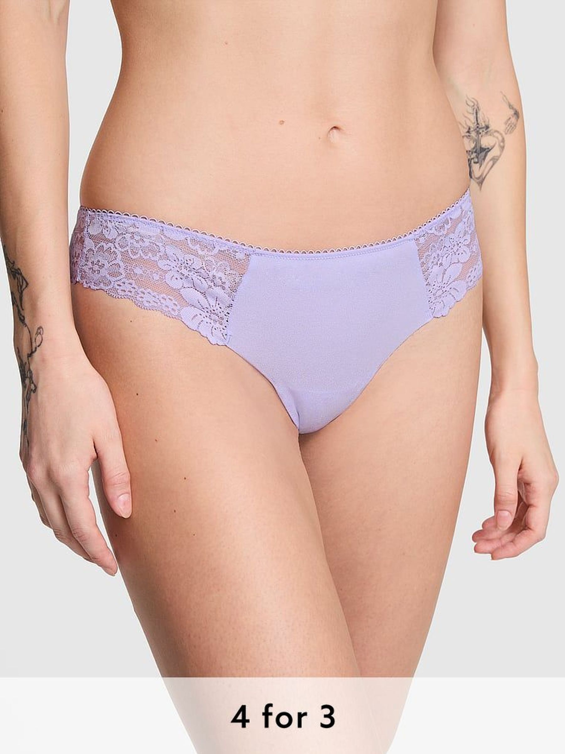 Purple Cloud Lace Thong Knicker (E80900) | £9