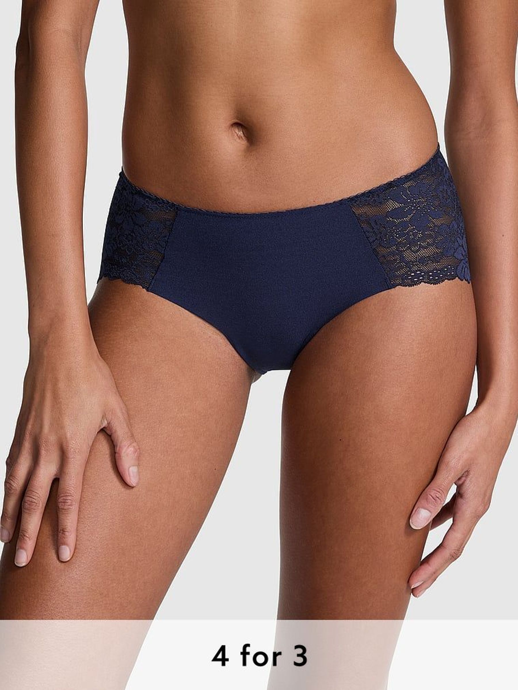 Midnight Navy Blue Lace Hipster Knicker (E80903) | £9