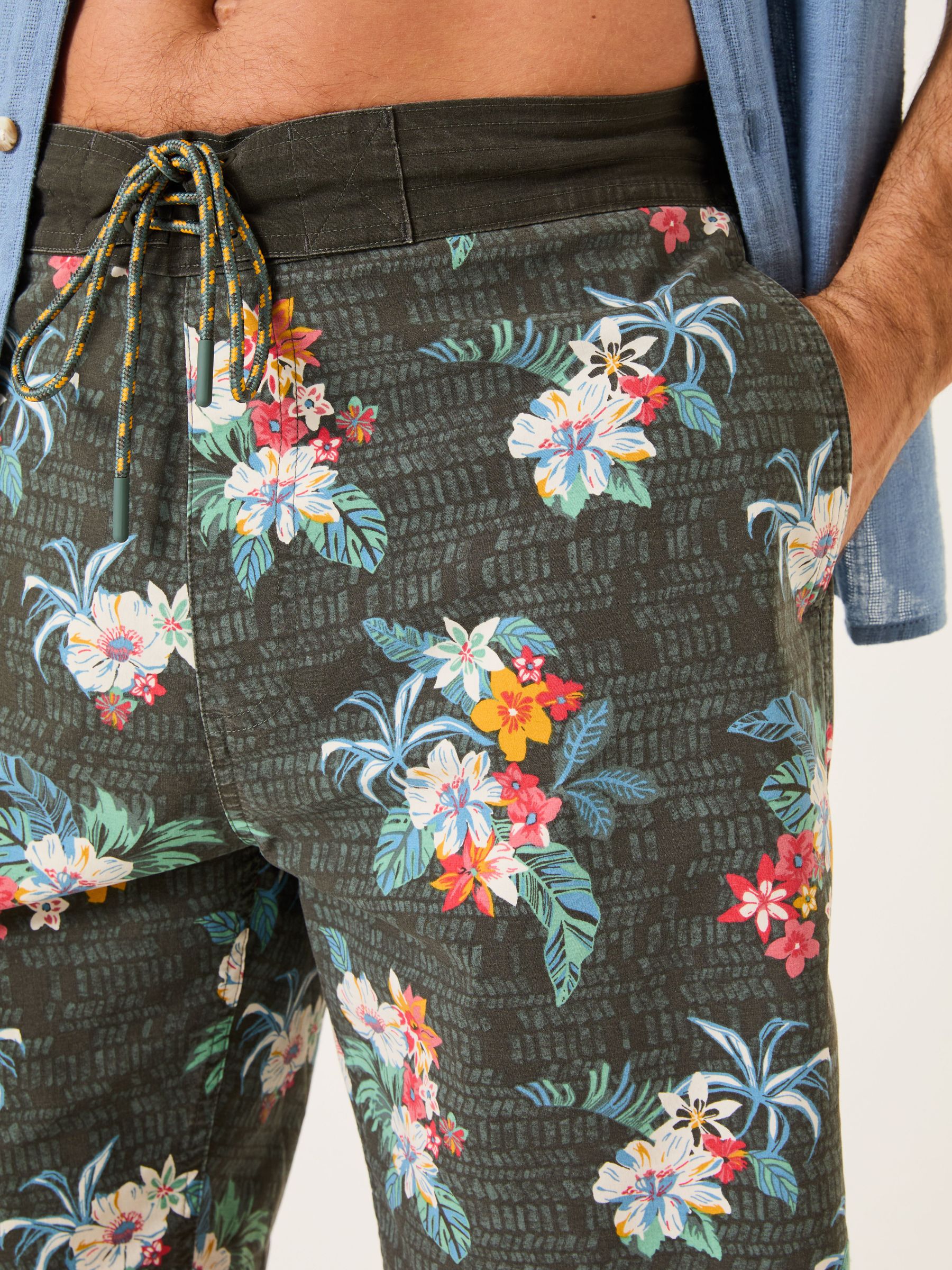Camber Washed Black Hibiscus Swim Shorts (E80990) | £45