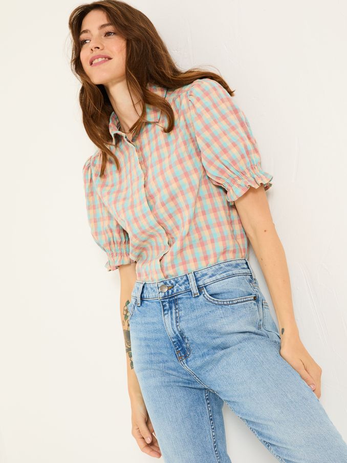 Multi Kat 100% Cotton Embroidered Shirt (E80995) | £46
