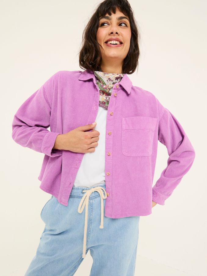 Vivienne Heather Purple 100% Cotton Cord Shirt (E81103) | £55