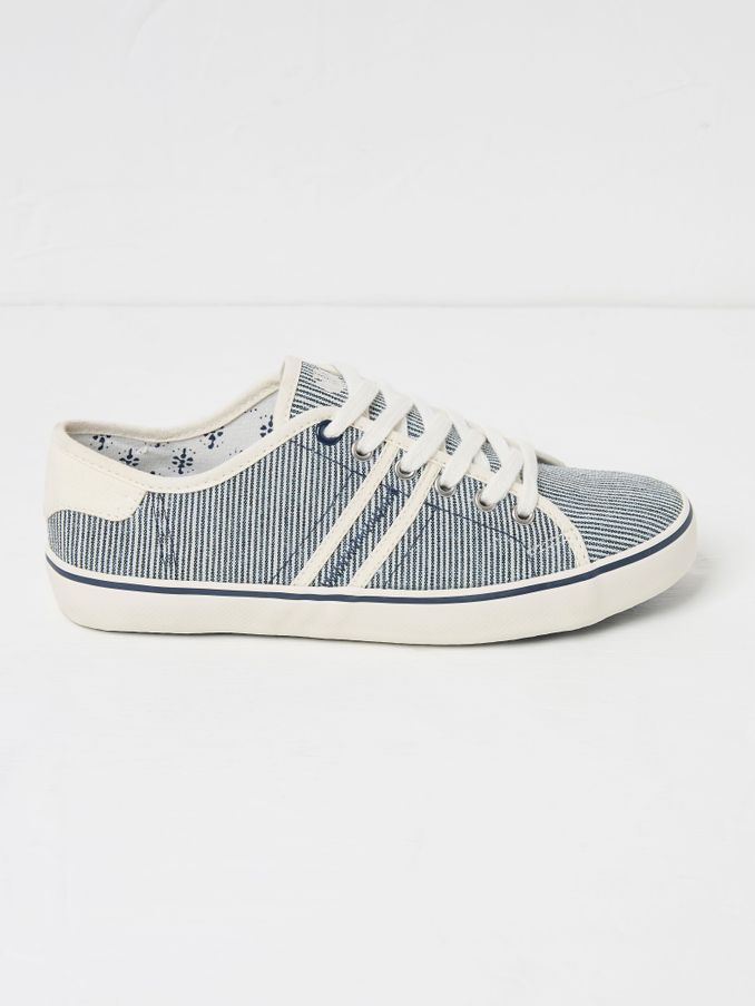 Navy Lola Canvas Trainers (E81209) | £39