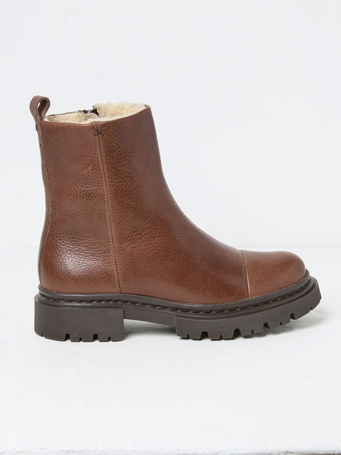 Winslie Chocolate Brown Chunky Boots (E81247) | £49