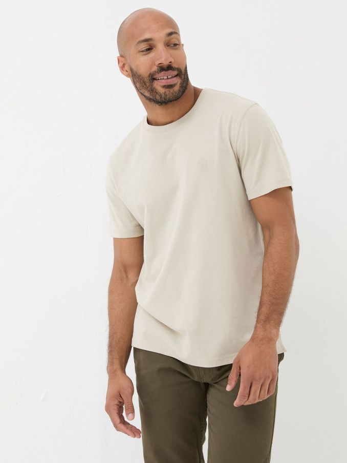 Lulworth Natural 100% Cotton Organic Crew T-Shirt (E81261) | £15