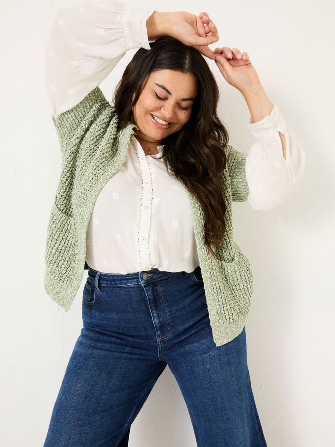 Erika Green Knitted Kimono Cardigan (E81291) | £30