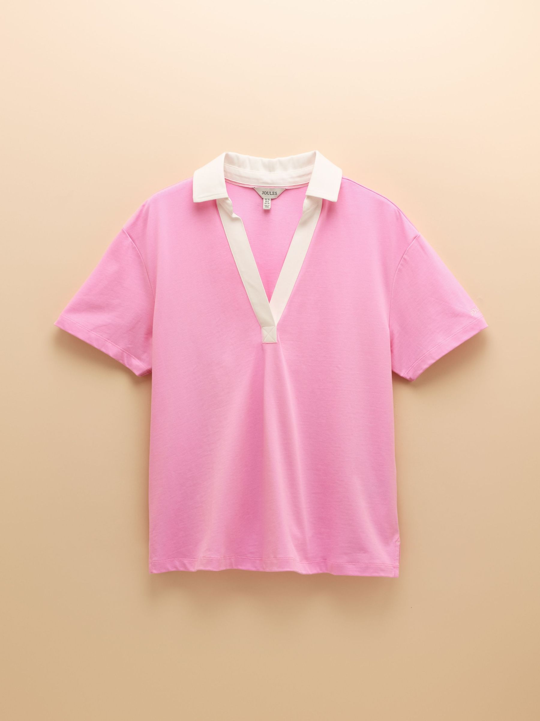 Tallie Pink Short Sleeve Combed 100% Cotton Collared Top