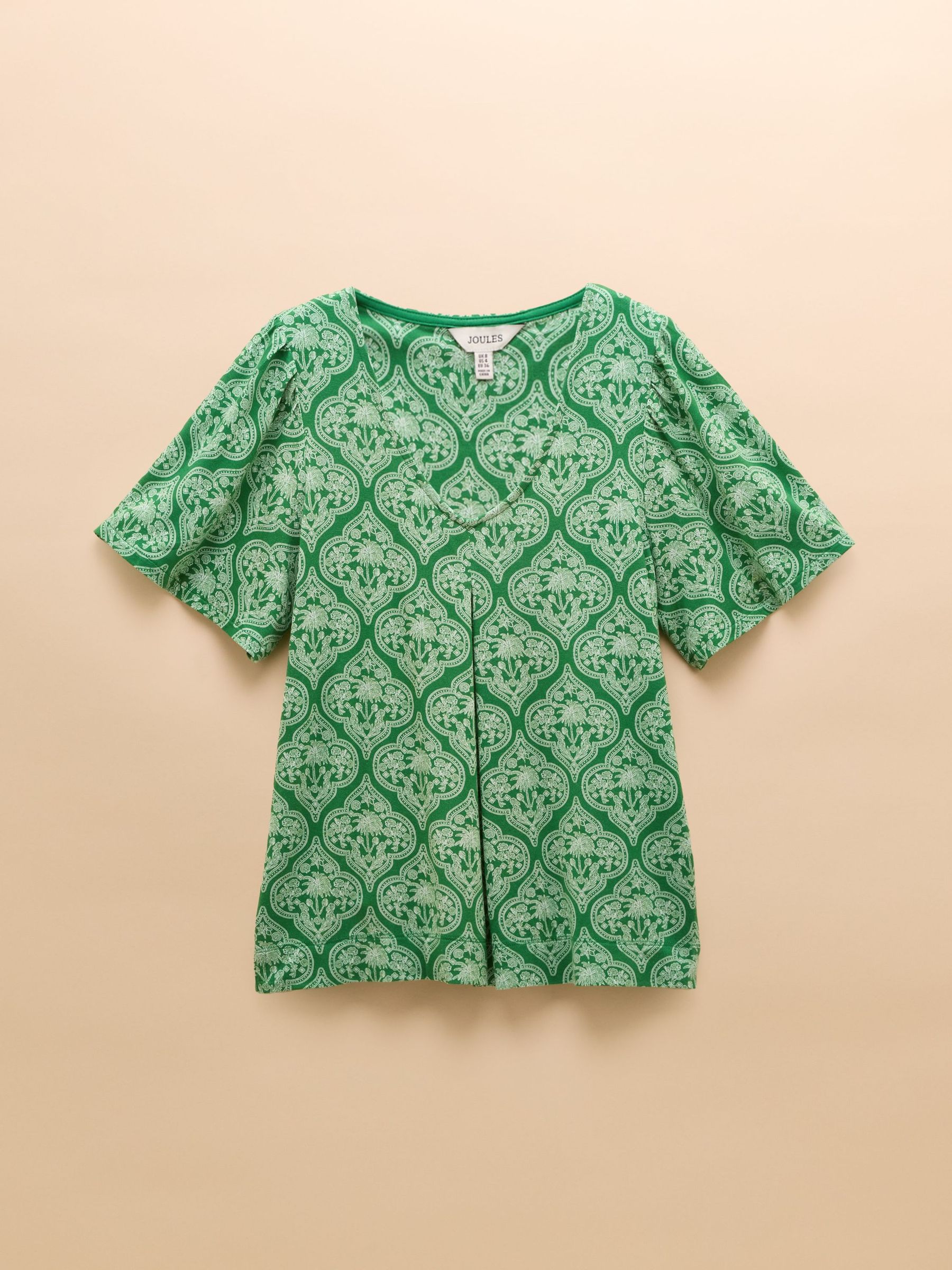 Nia Green Pleat Front Jersey Top