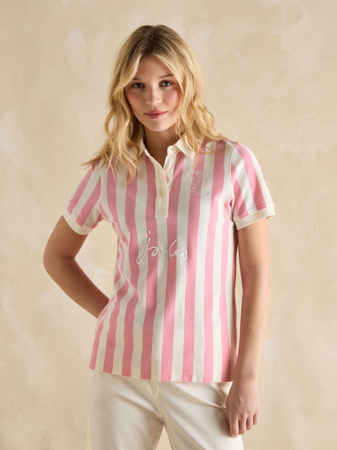 Beaufort Pink/Cream Polo Shirt (E81870) | £50
