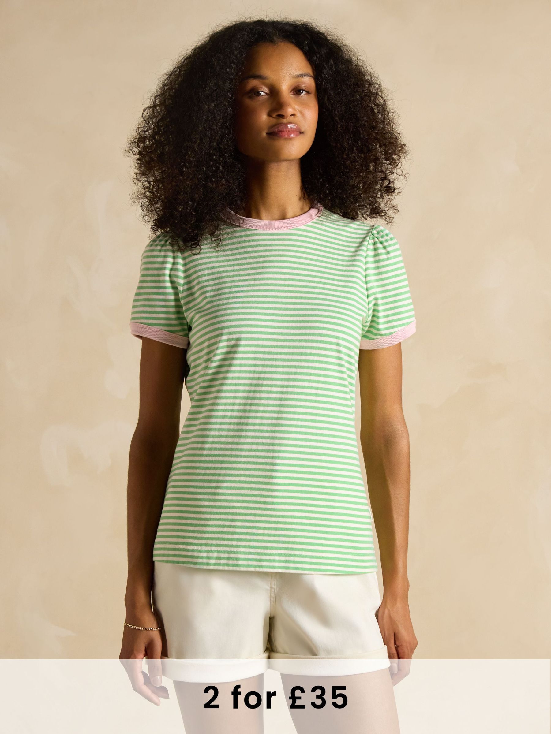 Erin Green Short Sleeve Striped T-Shirt (E81872) | £24