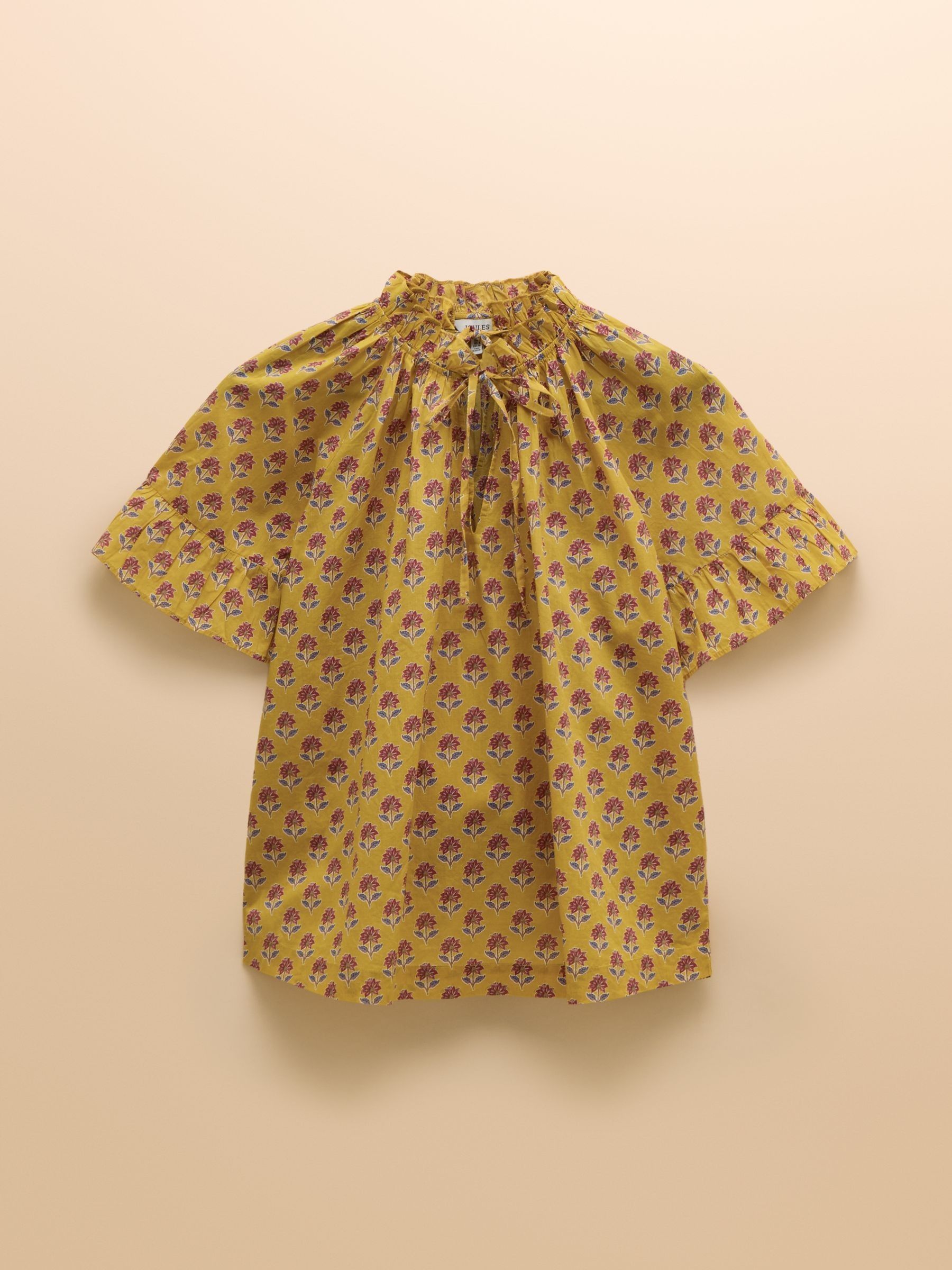 Melissa Yellow Short Sleeve Cotton Blouse