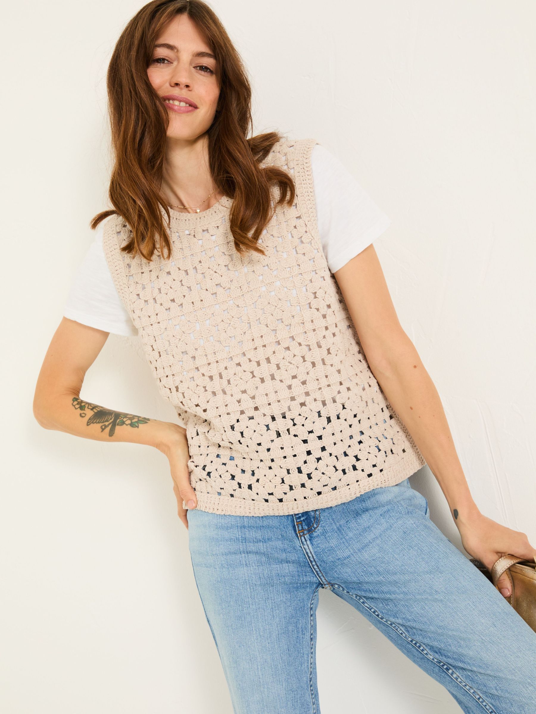 Natural Finch Crochet Tank (E82323) | £30