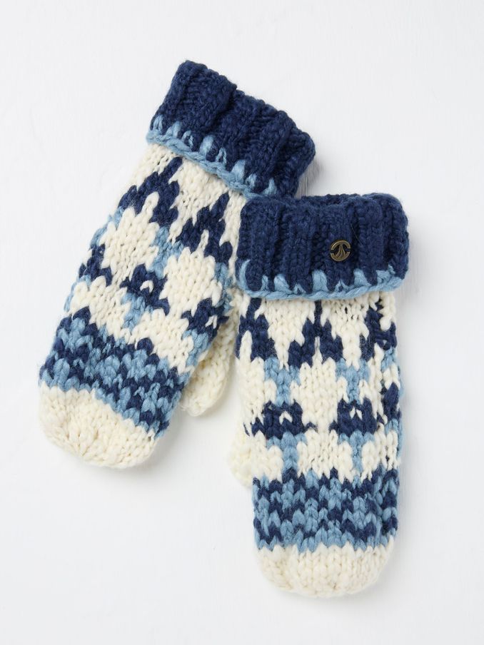 Blue Chunky Knit Mittens (E82347) | £12
