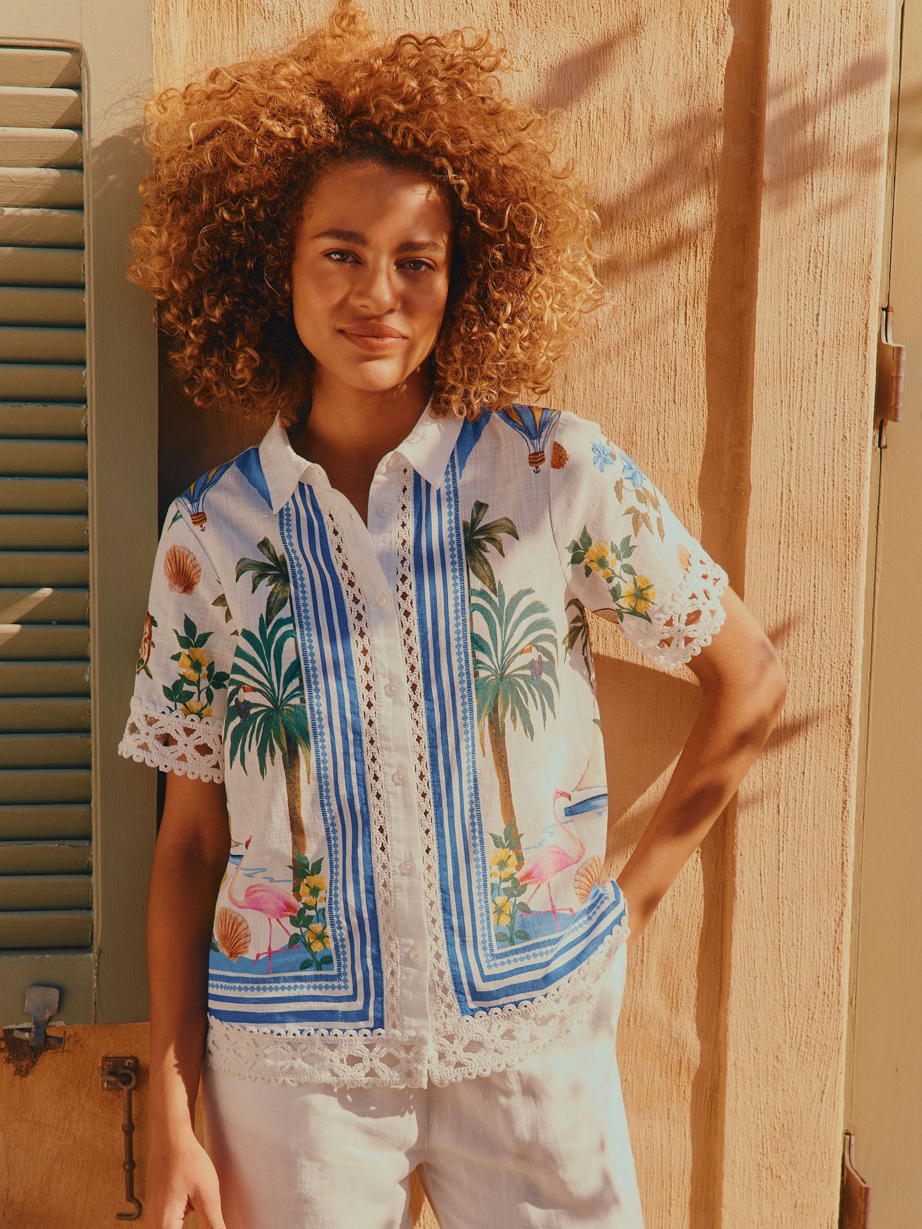 Isobel Multi Crochet Shirt (E82457) | £75