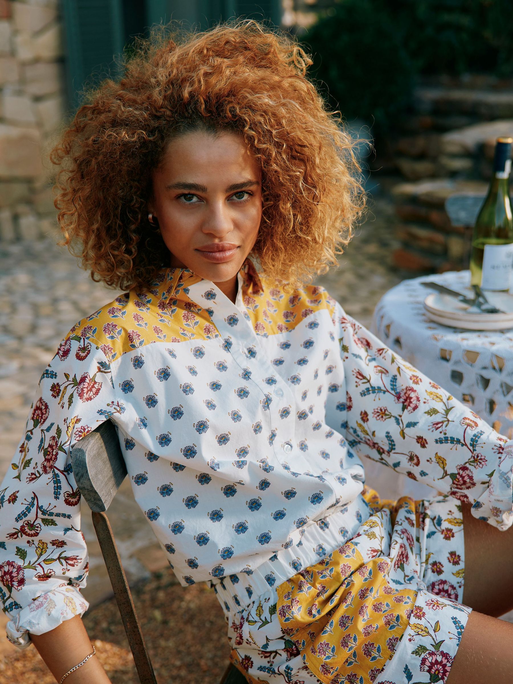 Genevieve Provence Hotch Potch Cotton Shirt (E82461) | £65