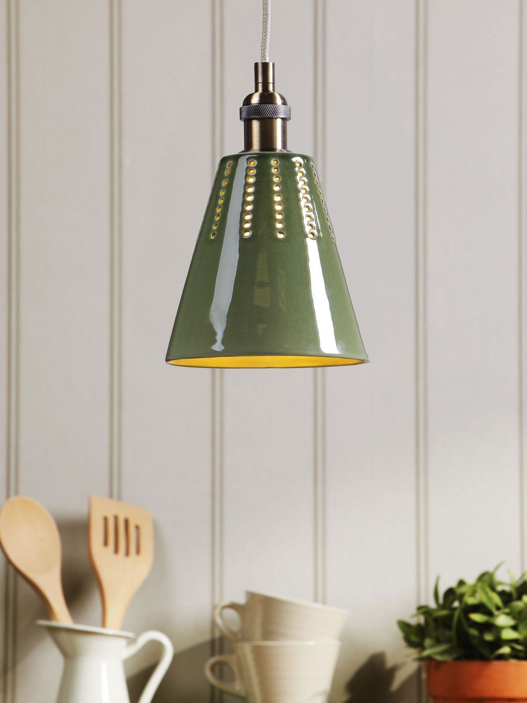 Allington Green Ceramic Cone Pendant (E82797) | £70
