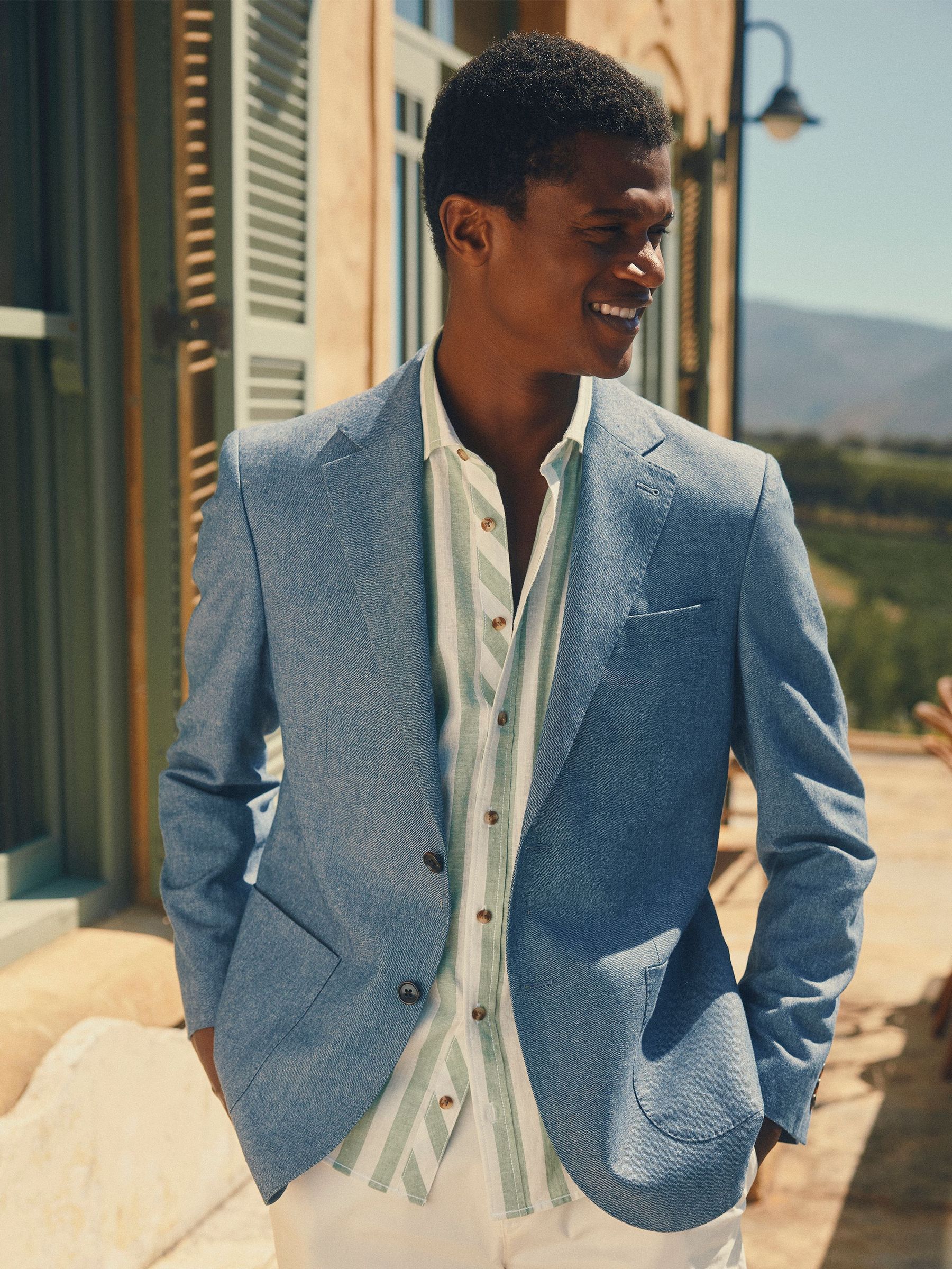Chambray Blue Slim Fit Suit Jacket (E83146) | £149